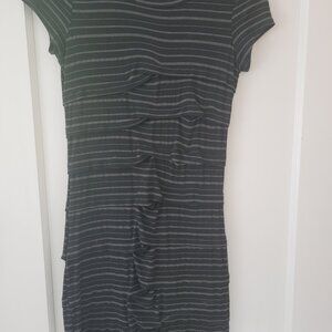 Pomelo Striped Twist Front Short Sleeve Bodycon Dress Size Small